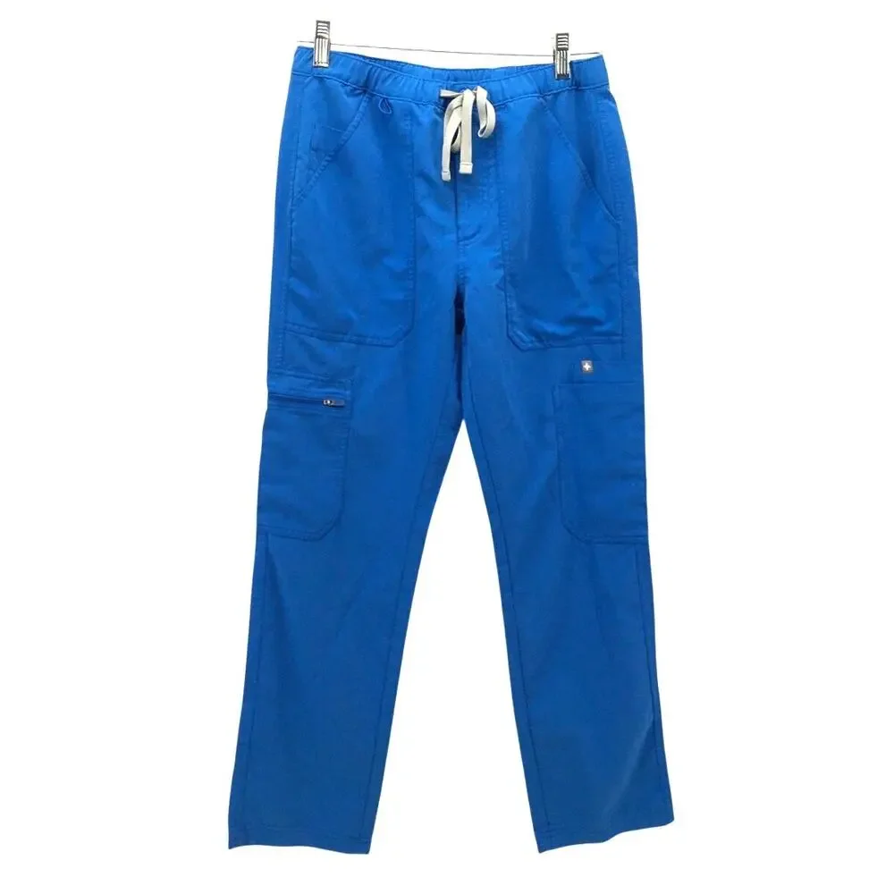 FIGS Mens Cairo Cargo Scrub Pants Bright Blue X Small Short XS/S Nursing Medical